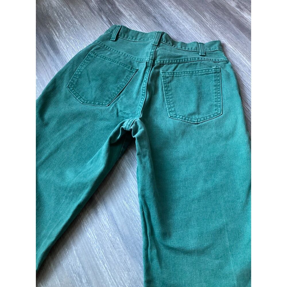Vintage 80s Stuffed Shirt Emerald Green Denim High Waisted Jeans USA Made 9/10